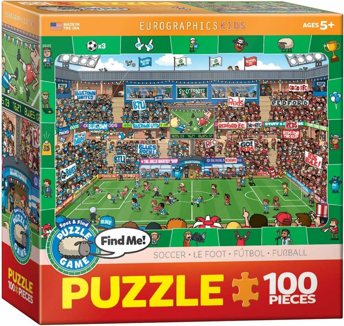 EUROGRAPHICS Spot & Find-Puzzle Fußball 100 Teile