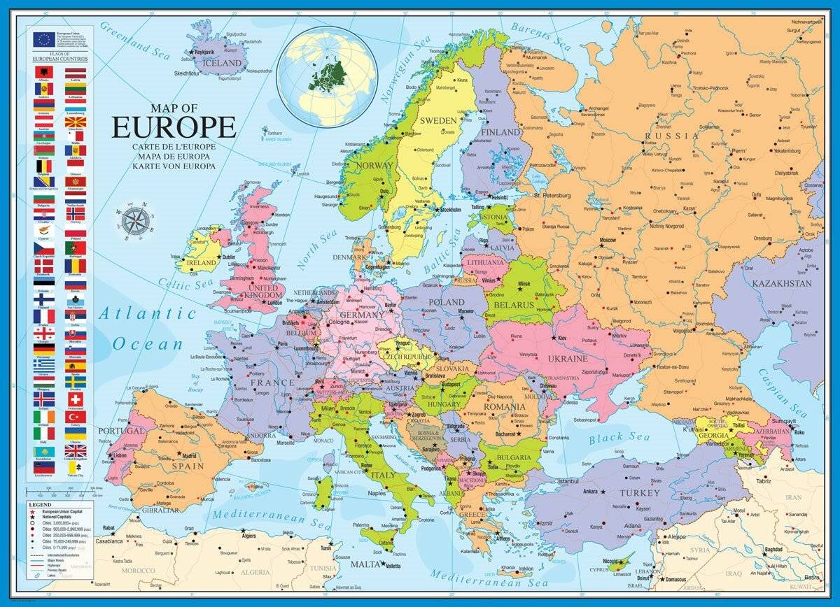 EUROGRAPHICS Puzzle Karte von Europa 1000 Teile