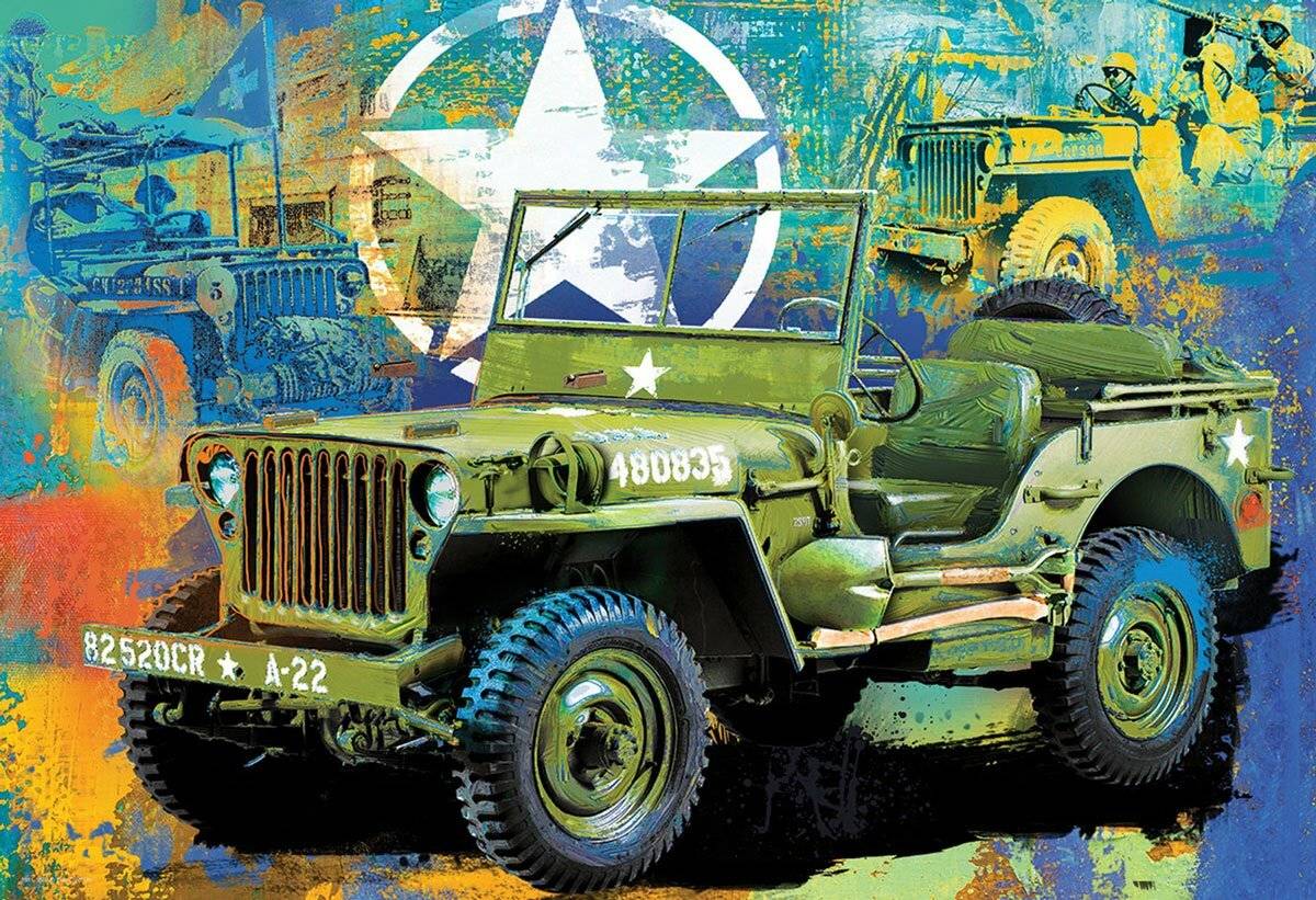 EUROGRAPHICS Puzzle in Metallbox Militärjeep 550 Teile