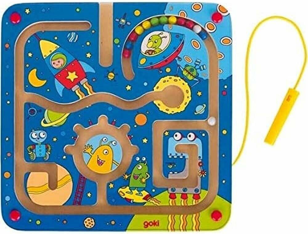 GOKI Magnetisches Labyrinth aus Holz Universum
