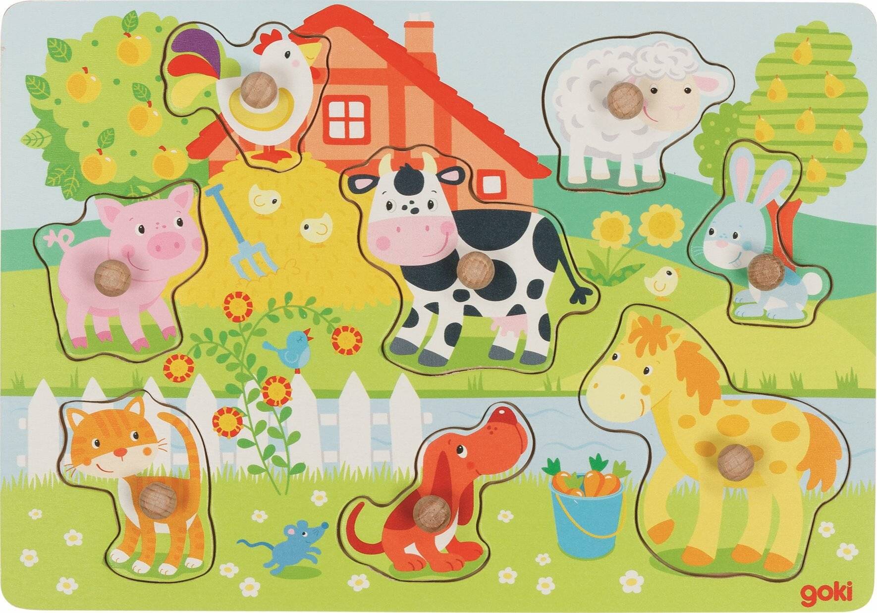 Gollnest & Kiesel Steckpuzzle Bauernhoftiere