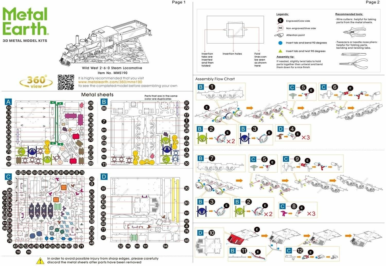 METAL EARTH 3D-Puzzle Wilder Westen: 2-6-0 Lokomotive