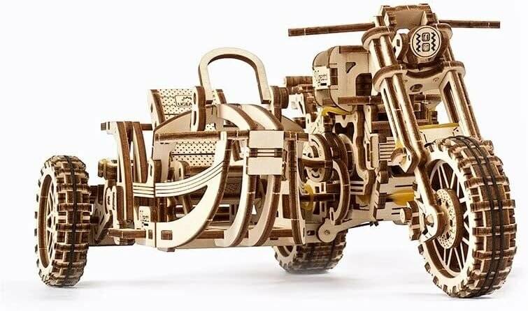 UGEARS 3D-Puzzle Motorrad mit Beiwagen 380 Teile