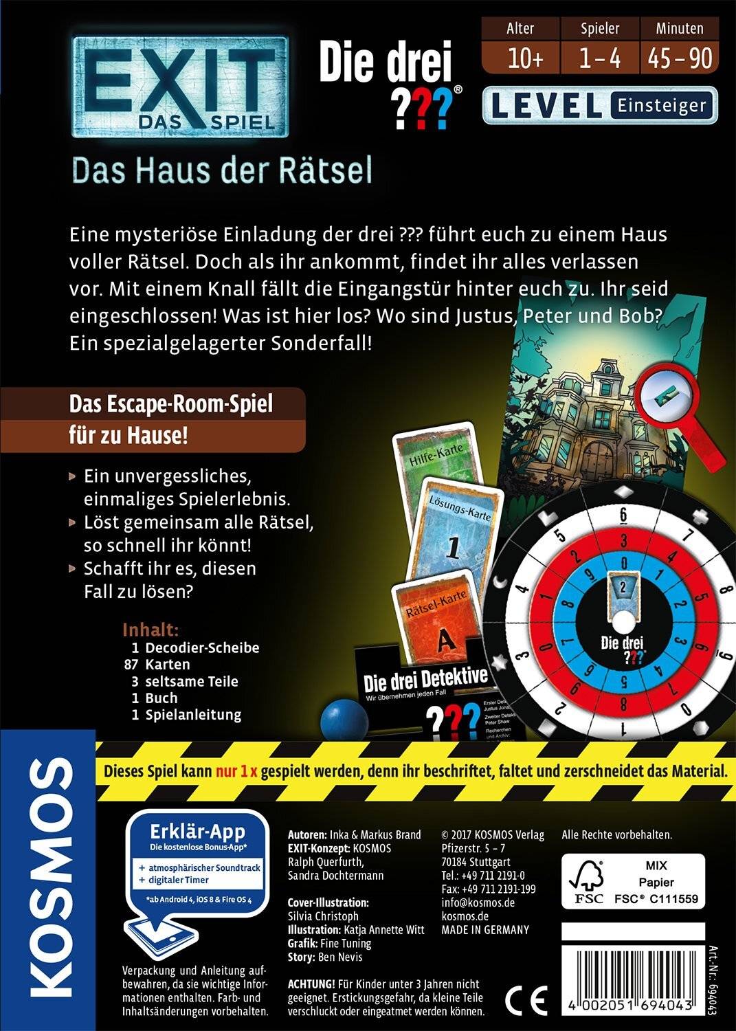 Kosmos EXIT Die drei ??? Das Haus der Rä tsel (Einsteiger)