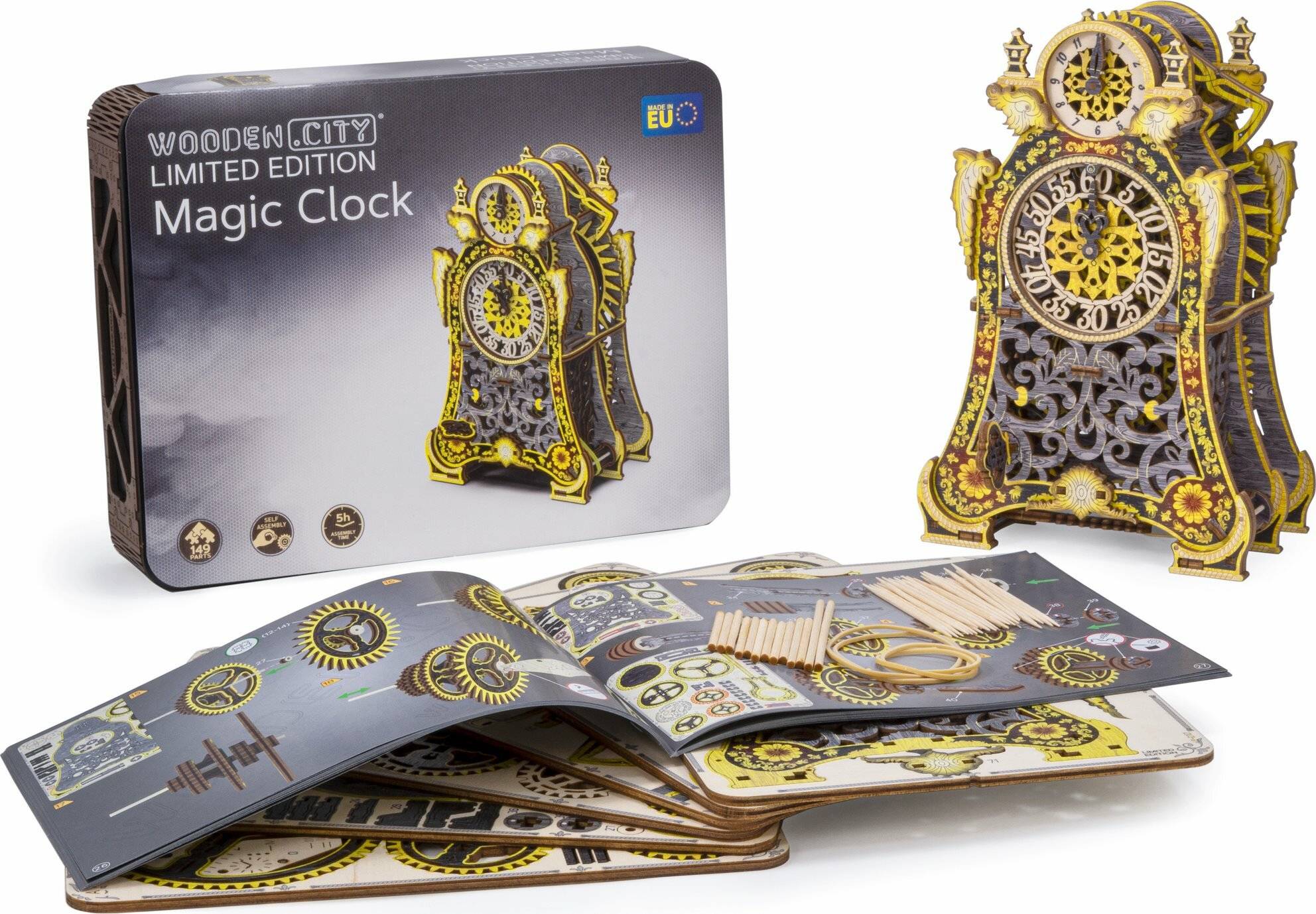 WOODEN CITY 3D Puzzle Magic Clock Limitierte Auflage 149 Teile