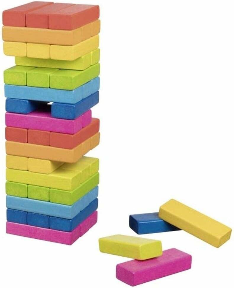 GOKI Balancierspiel Holzturm Jenga Regenbogen