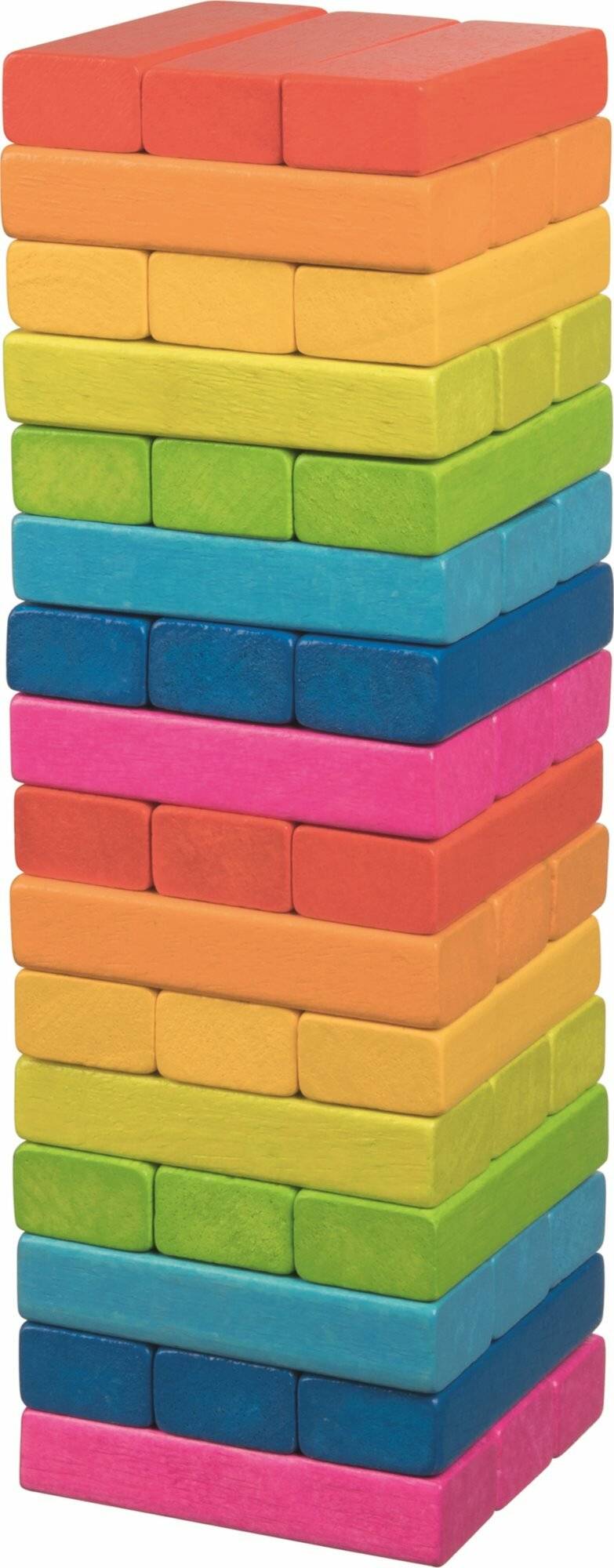 GOKI Balancierspiel Holzturm Jenga Regenbogen