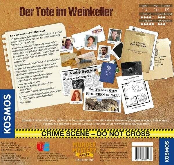KOSMOS Murder Mystery Case File - Der Tote im Weinkeller, Partyspiel