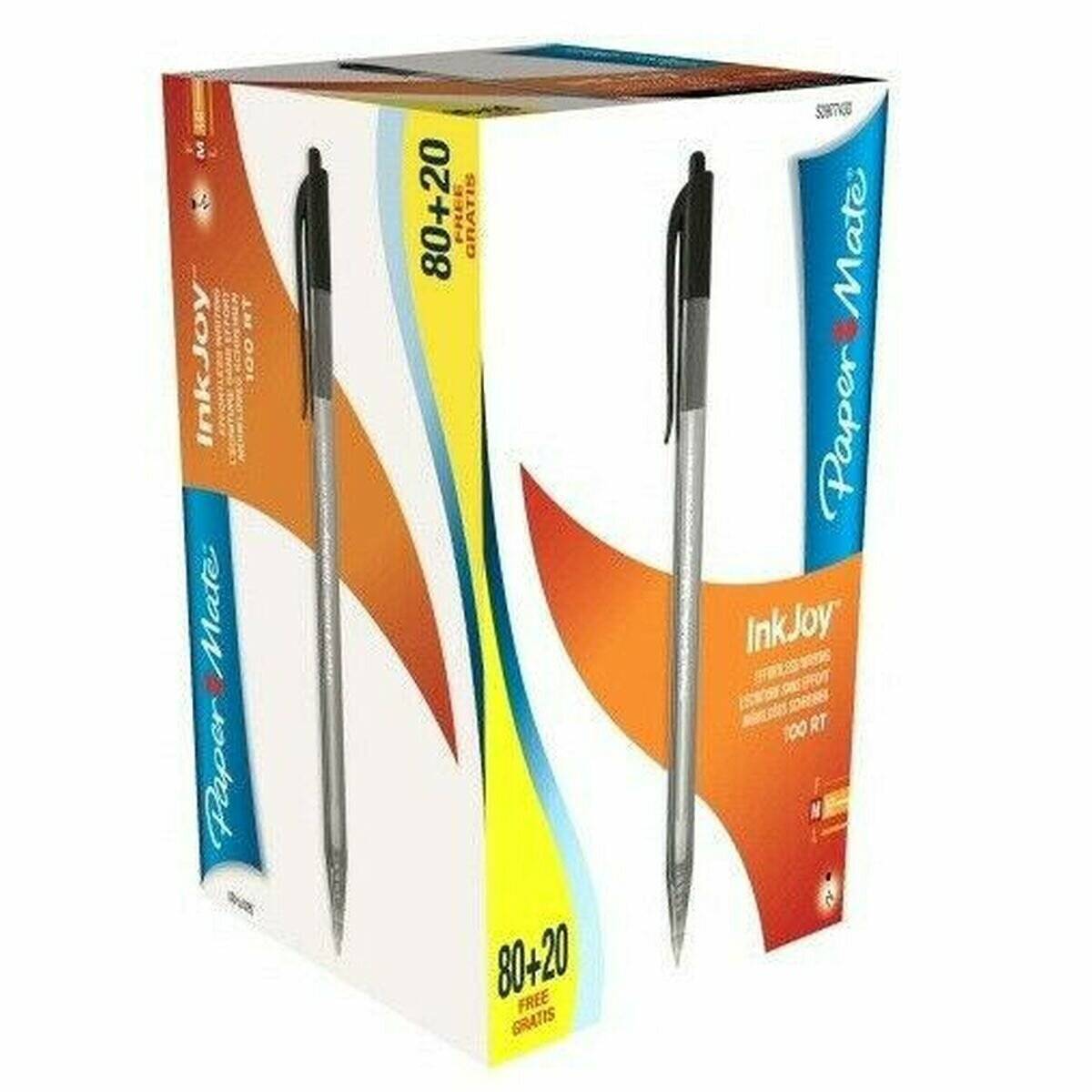 Stift Paper Mate Inkjoy 100 Einziehbar Schwarz 100 Stück