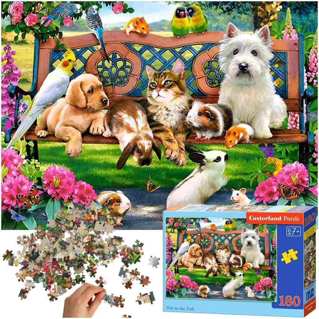CASTORLAND Puzzle Haustiere im Park 180 Teile