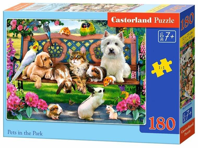 CASTORLAND Puzzle Haustiere im Park 180 Teile