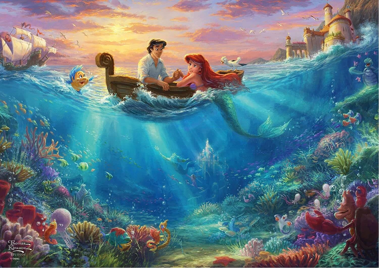 Thomas Kinkade Studios: Disney - Arielle in der Nostalgie Metalldose (500 Teile)