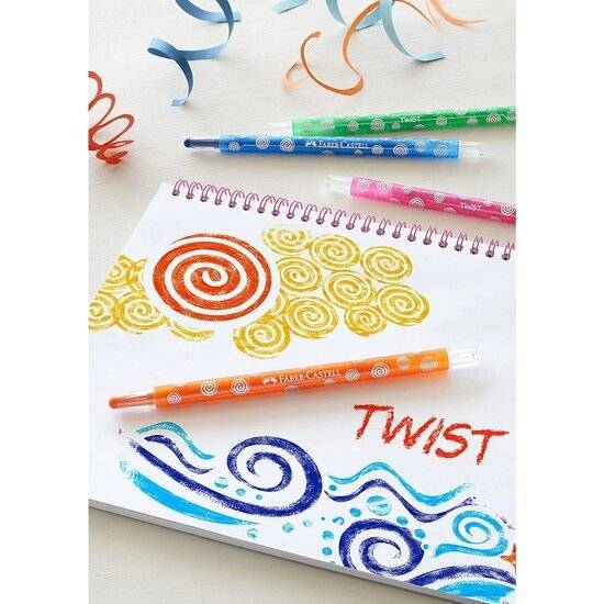Faber-Castell 120003 - Drehbare Wachsmalkreiden, 12er Kartonetui