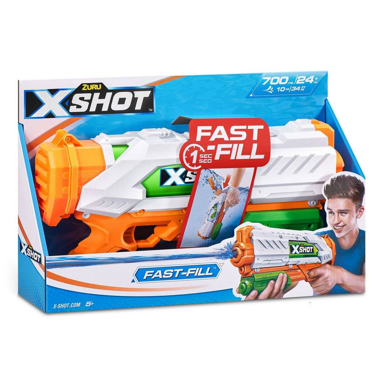 ZURU X-Shot Wasserpistole Schnellbefüllung, 700ml