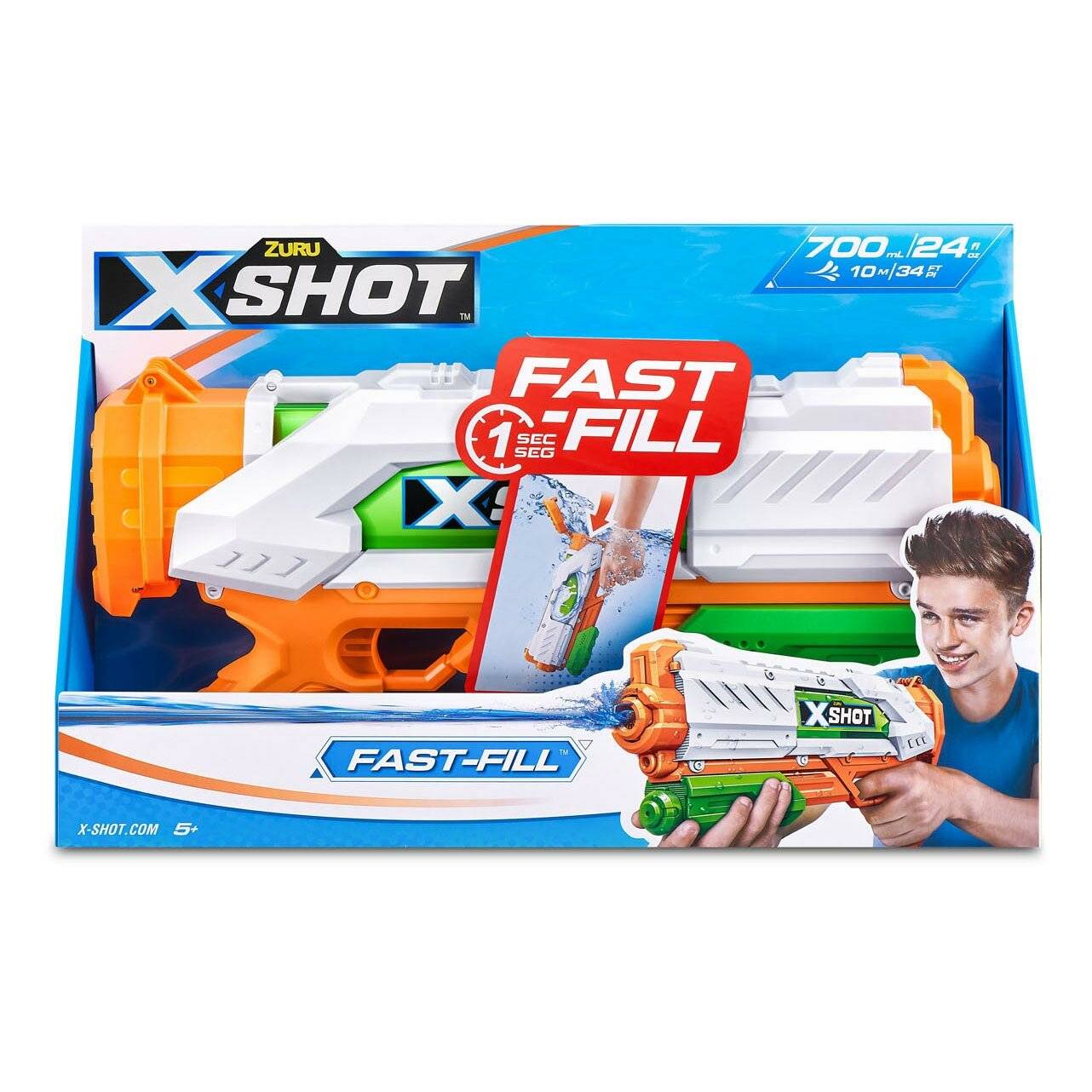 ZURU X-Shot Wasserpistole Schnellbefüllung, 700ml