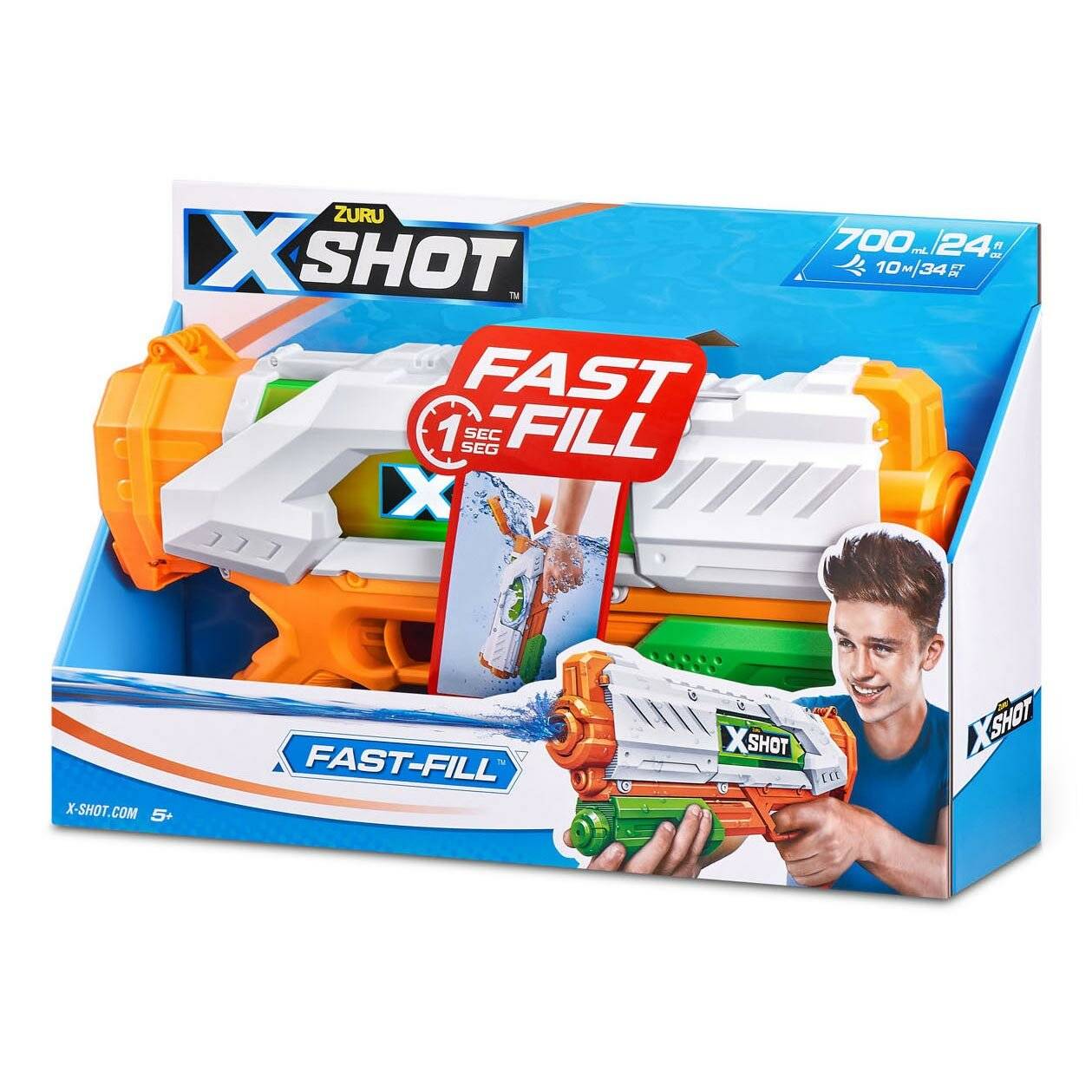 ZURU X-Shot Wasserpistole Schnellbefüllung, 700ml