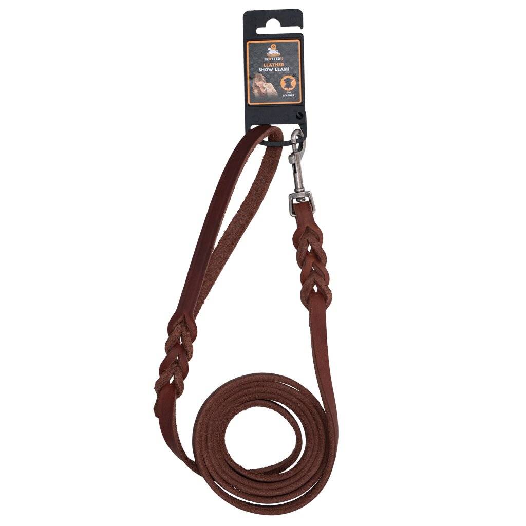 Spotted! Pro Leder Führleine Braun Bolzenhaken 1,2x180cm