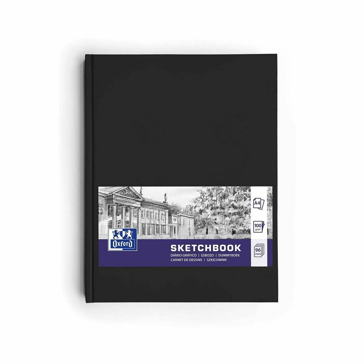 Zeichenblock Oxford Schwarz A4 96 Bettlaken