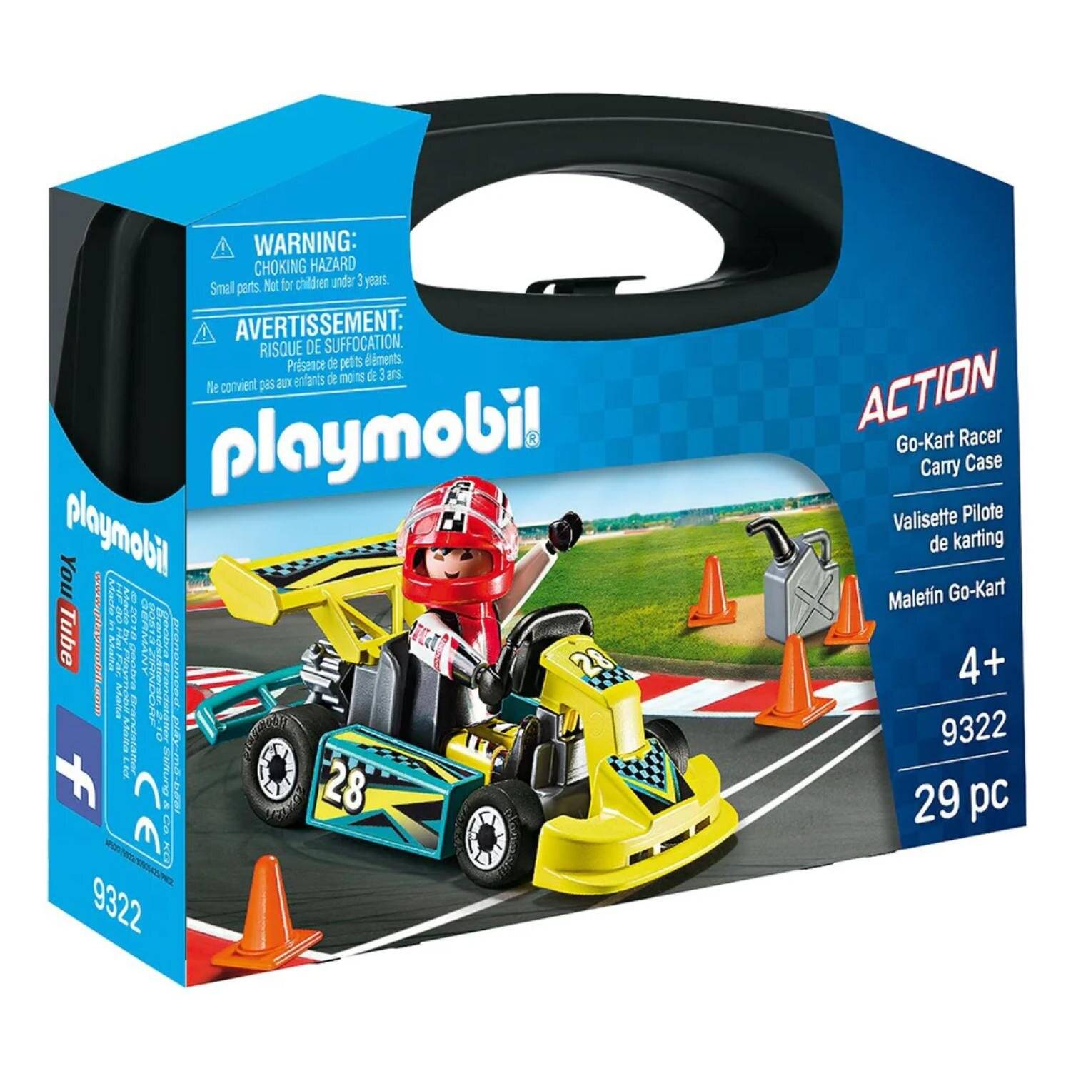 PLAYMOBIL 9322 Action Go-Kart-Rennfahrer zum Mitnehmen, Konstruktionsspielzeug