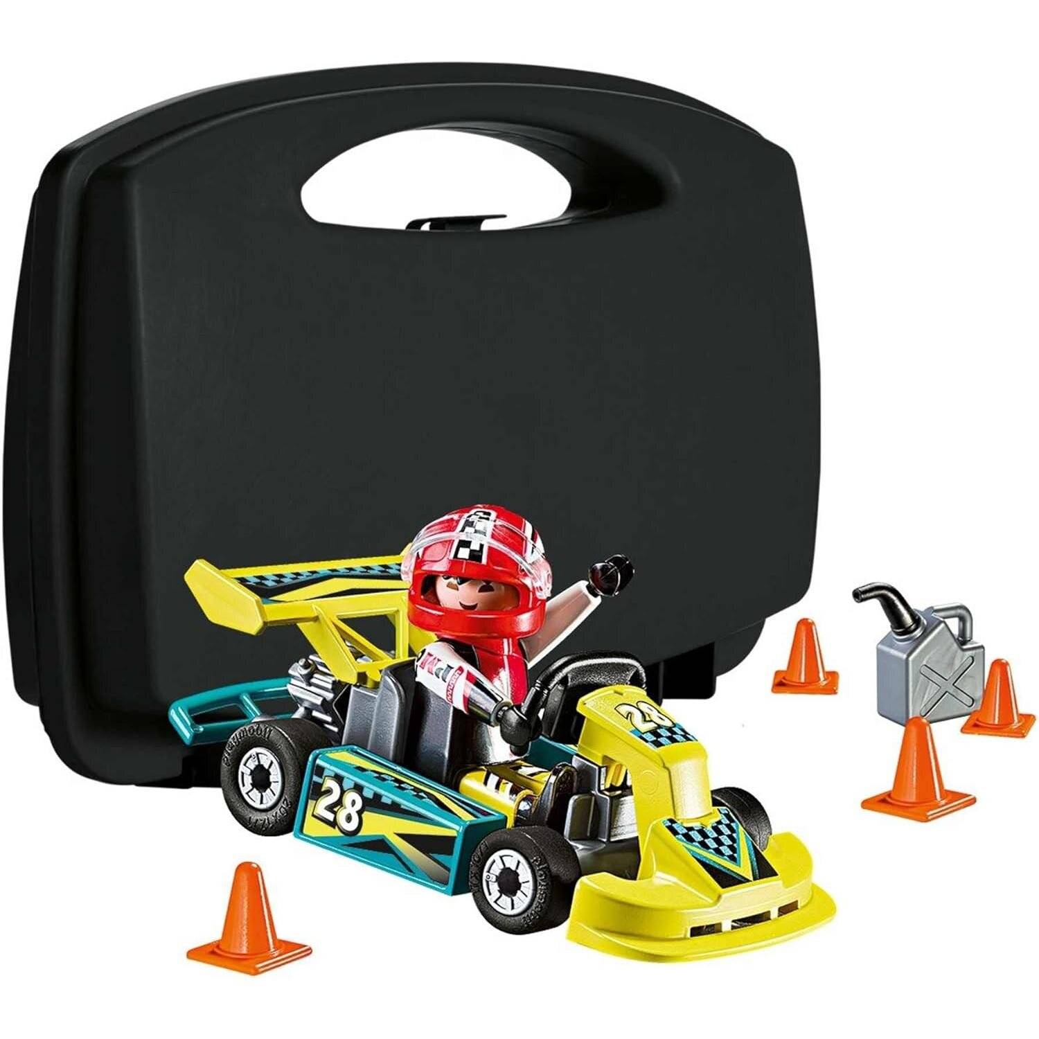 PLAYMOBIL 9322 Action Go-Kart-Rennfahrer zum Mitnehmen, Konstruktionsspielzeug