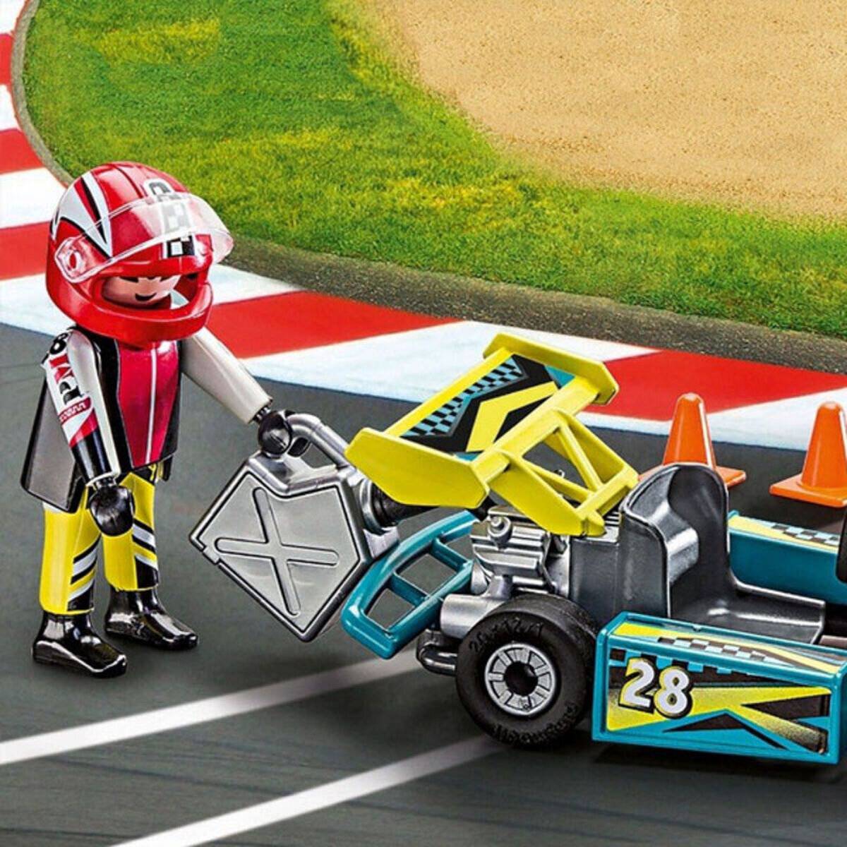 PLAYMOBIL 9322 Action Go-Kart-Rennfahrer zum Mitnehmen, Konstruktionsspielzeug