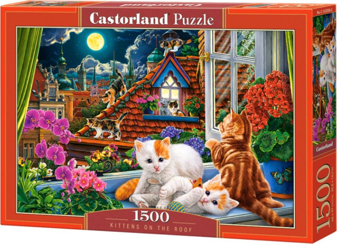 CASTORLAND Puzzle Kätzchen auf dem Dach 1500 Teile
