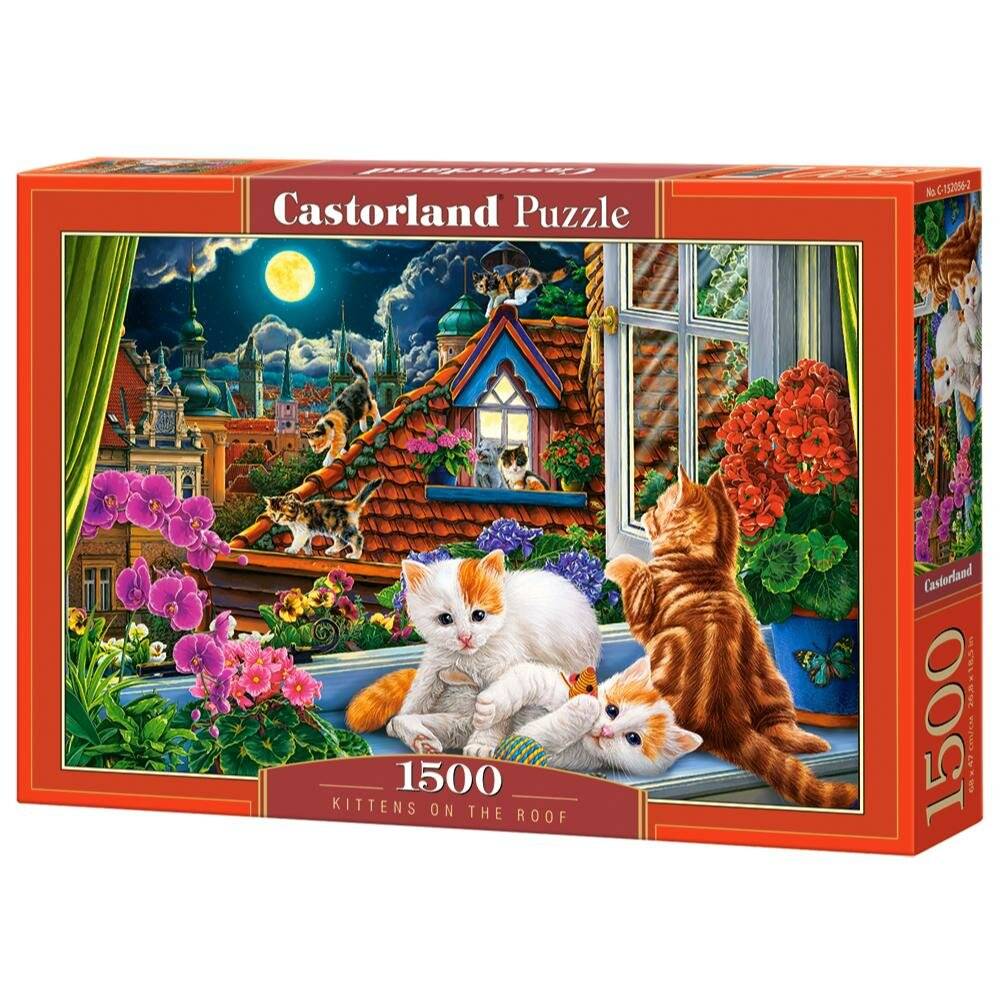 CASTORLAND Puzzle Kätzchen auf dem Dach 1500 Teile