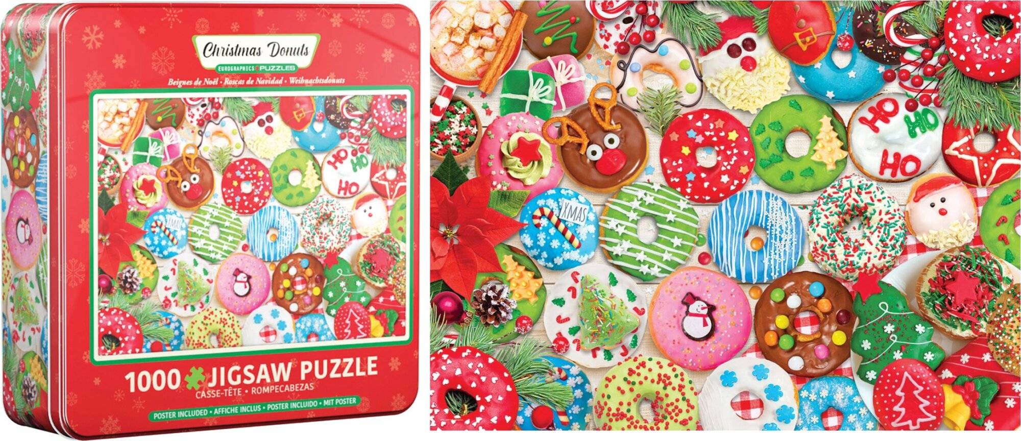 EUROGRAPHICS Puzzle in Blechdose Weihnachtsdonuts 1000 Teile