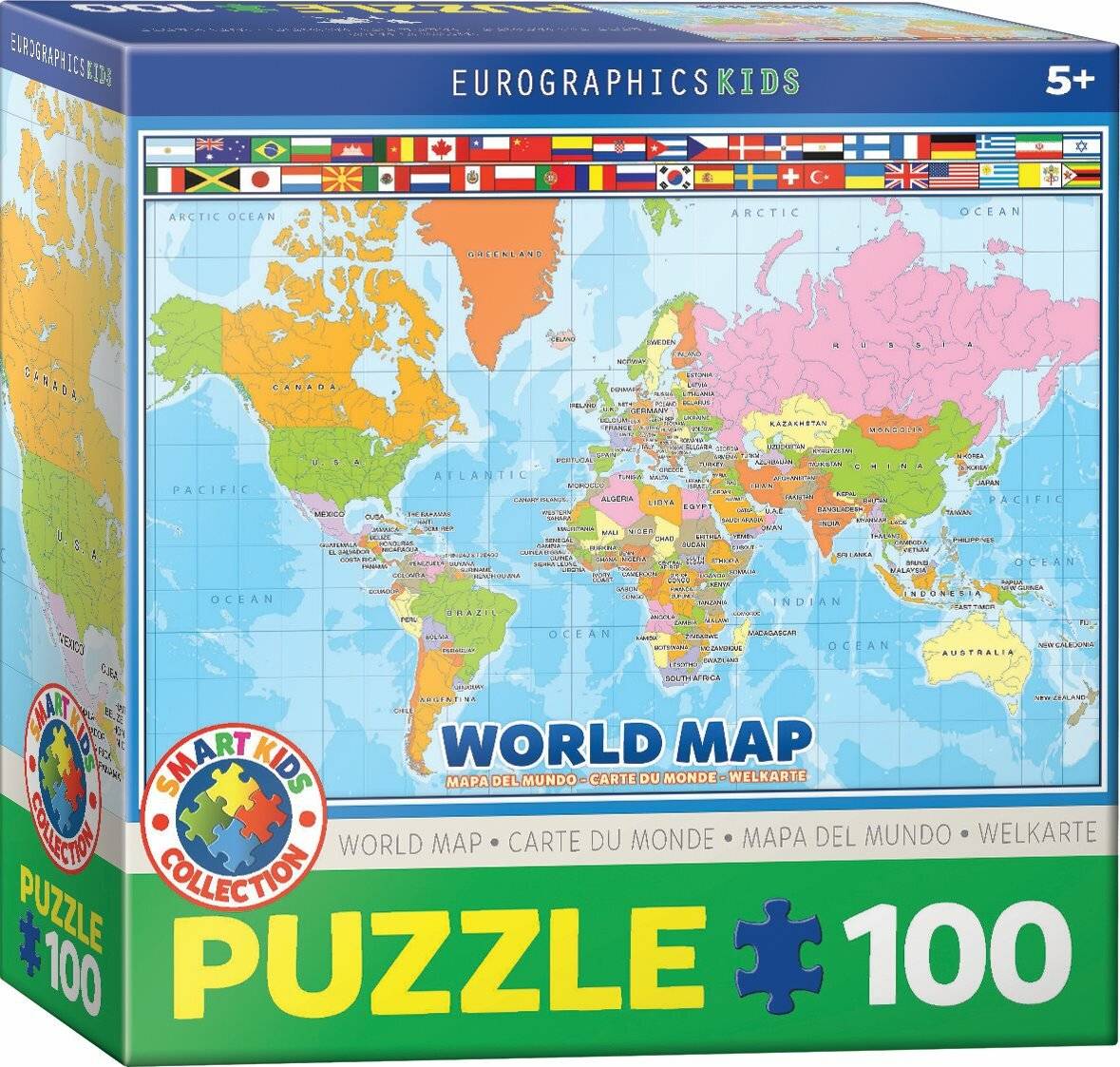 EUROGRAPHICS Puzzle Weltkarte 100 Teile
