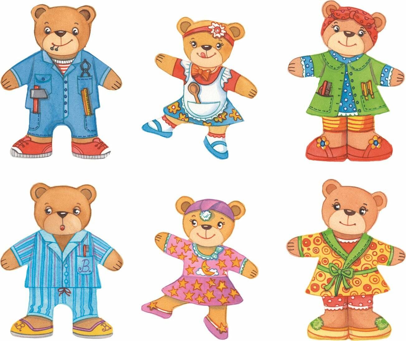GOKI Dress Up Bear Family 36 Stück