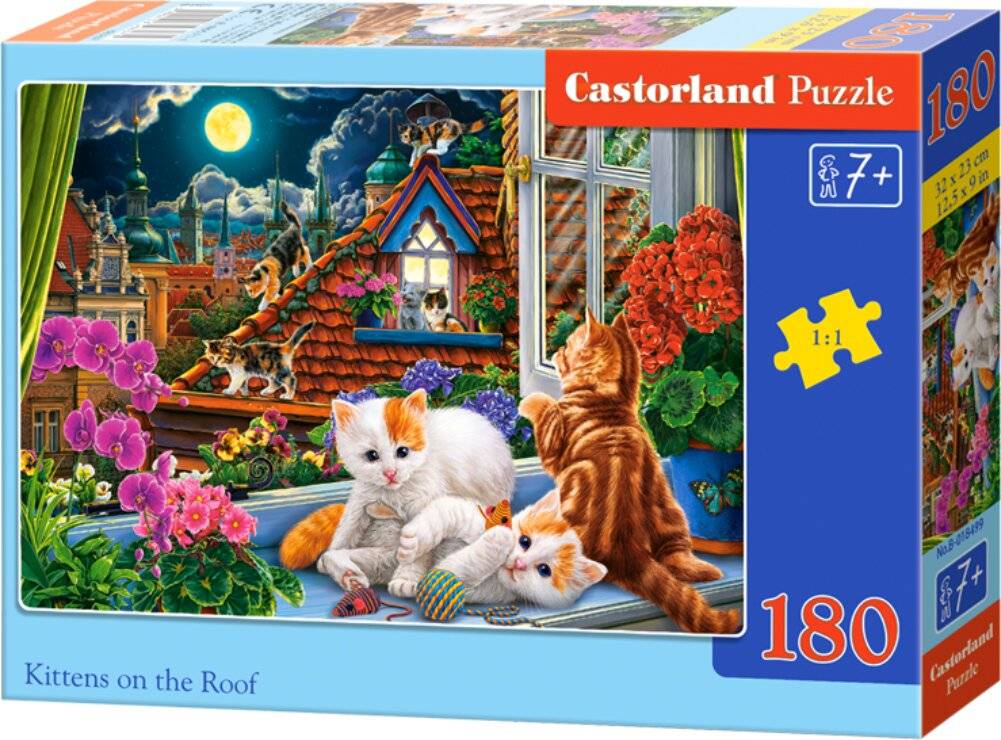 CASTORLAND Puzzle Kätzchen auf dem Dach 180 Teile