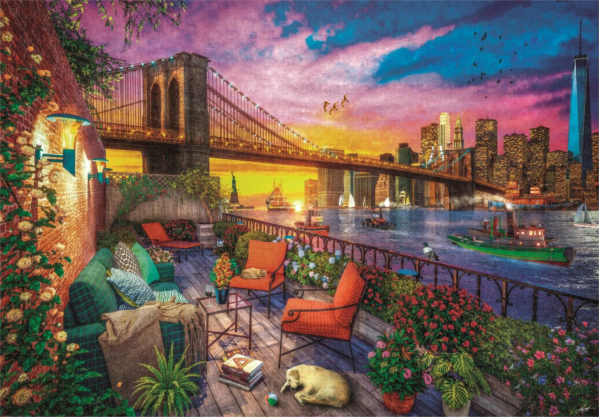 Clementoni Puzzle Manhattan Balkon Sonnenuntergang, 3000Stück.