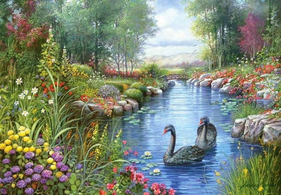 CASTORLAND Schwarzer Schwan Puzzle 1500 Teile