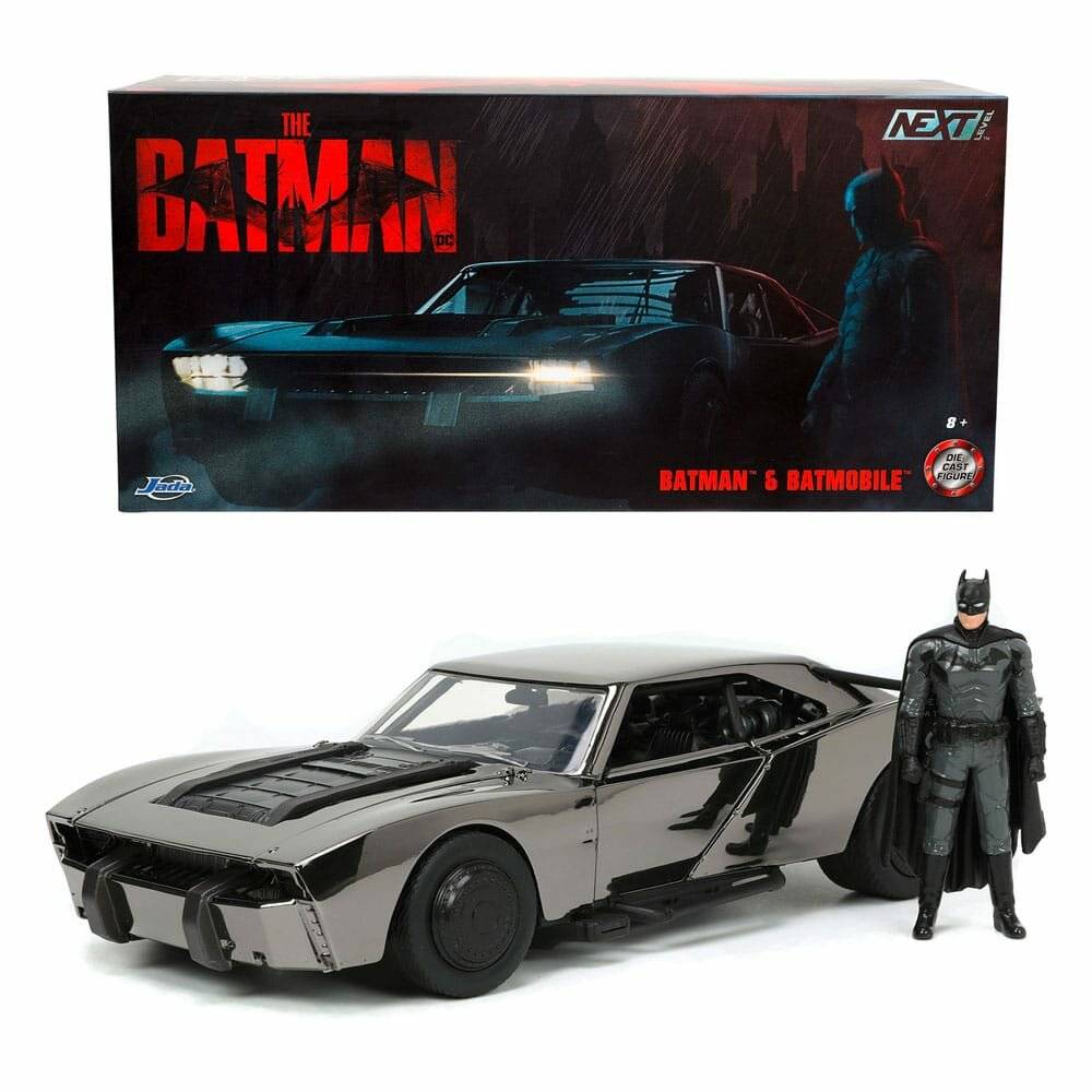 DC Comics Batman Batmobile Fahrzeug + Batman Figur Metall 1:24