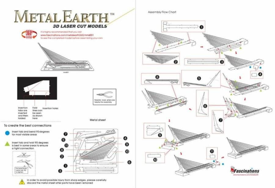 METAL EARTH 3D-Puzzle Sonnenuhrbrücke