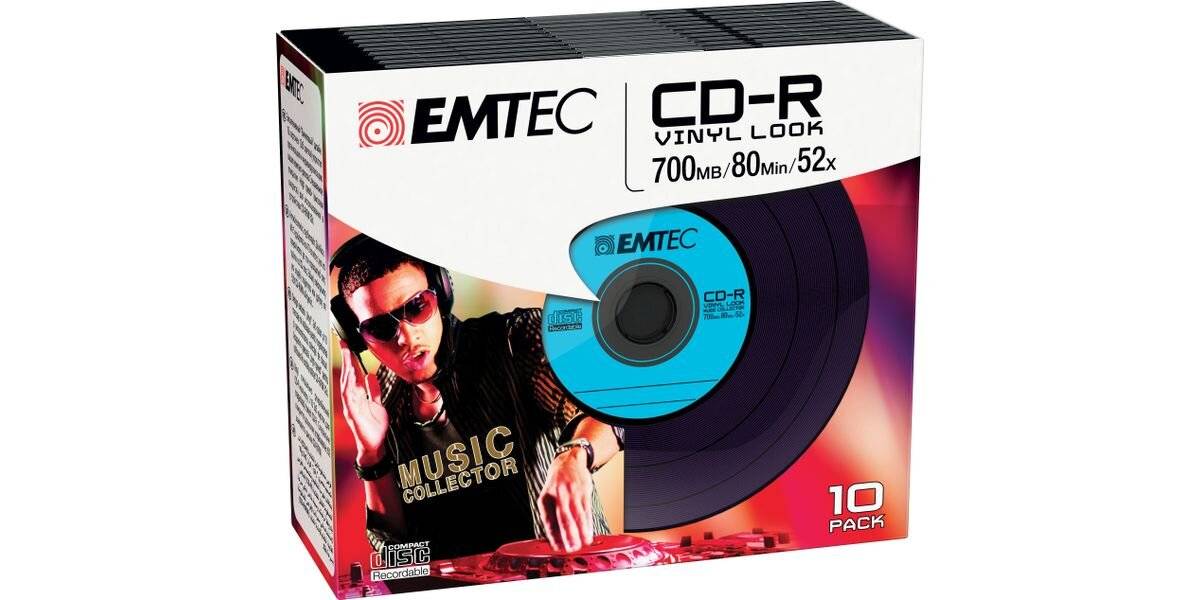 EMTEC CD-R 700MB 10pcs 52x Vinyl Slim Classic
