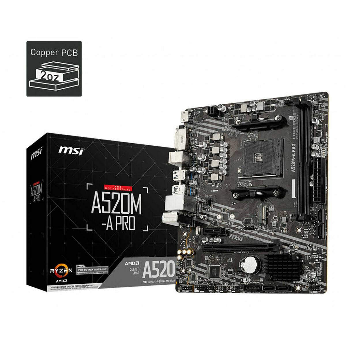 MB MSI A520M-A PRO (A520,AM4,mATX,AMD)