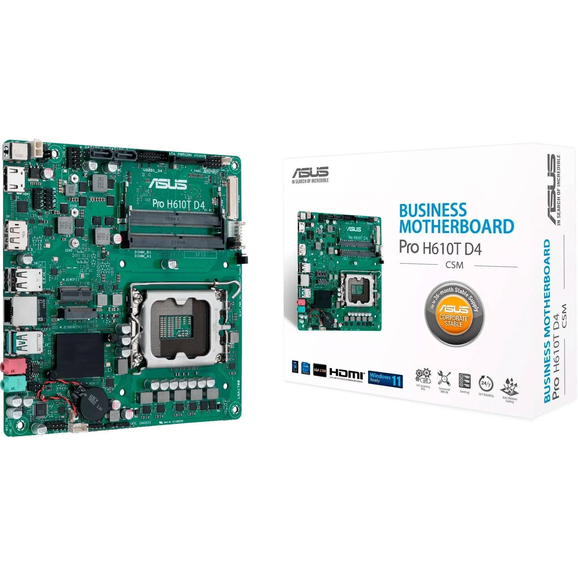 MB ASUS PRO H610T D4-CSM (Intel,1700,DDR4,thin mITX)