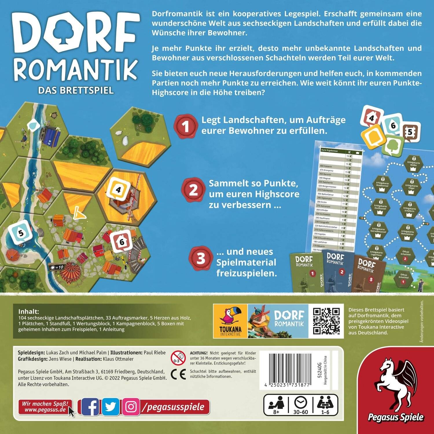 Pegasus Spiele Dorfromantik Das Brettspiel