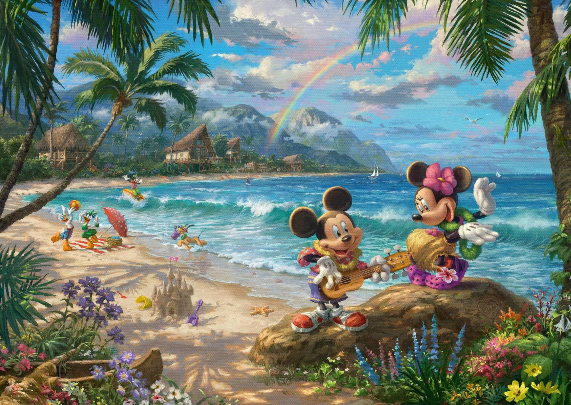 Schmidt Spiele Puzzle Thomas Kinkade Disney, Mickey and Minnie in Hawaii 1000Teile
