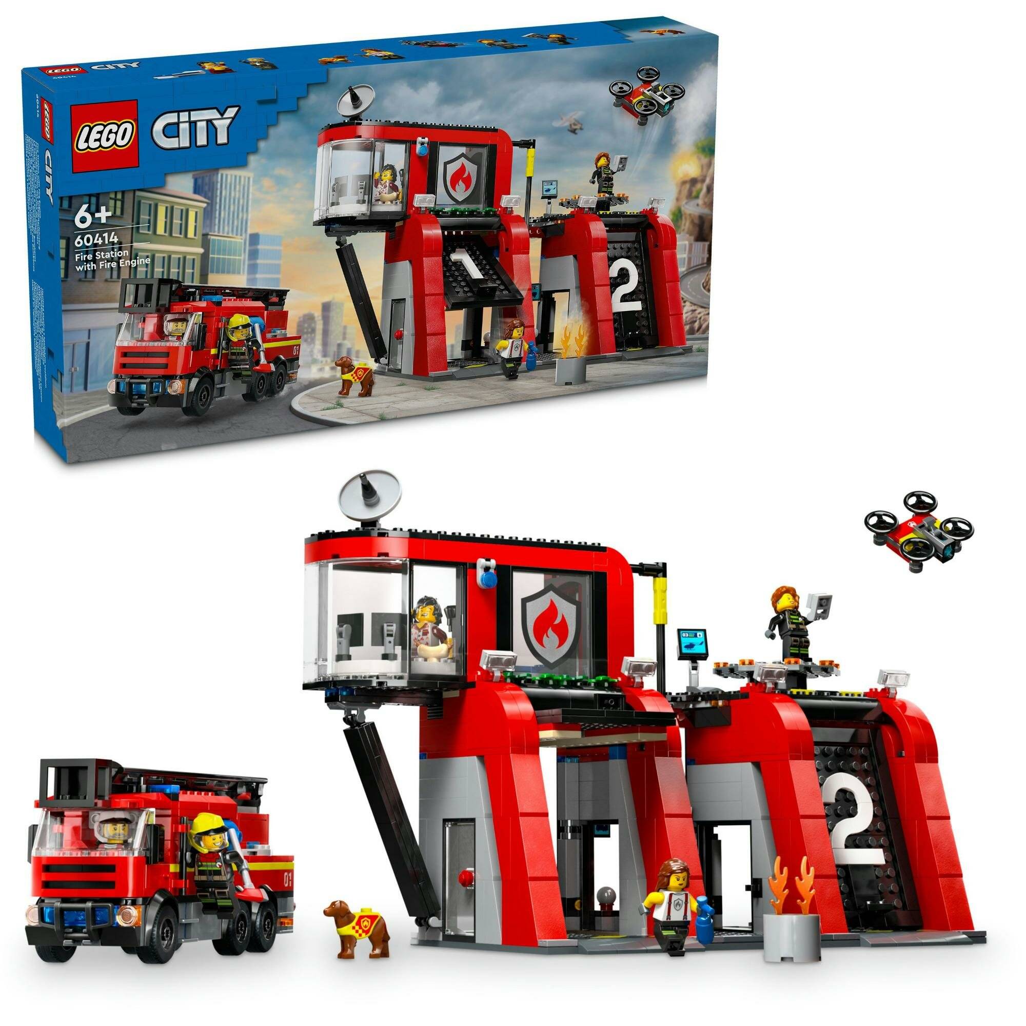 60414 City Feuerwehrstation mit Drehleiterfahrzeug