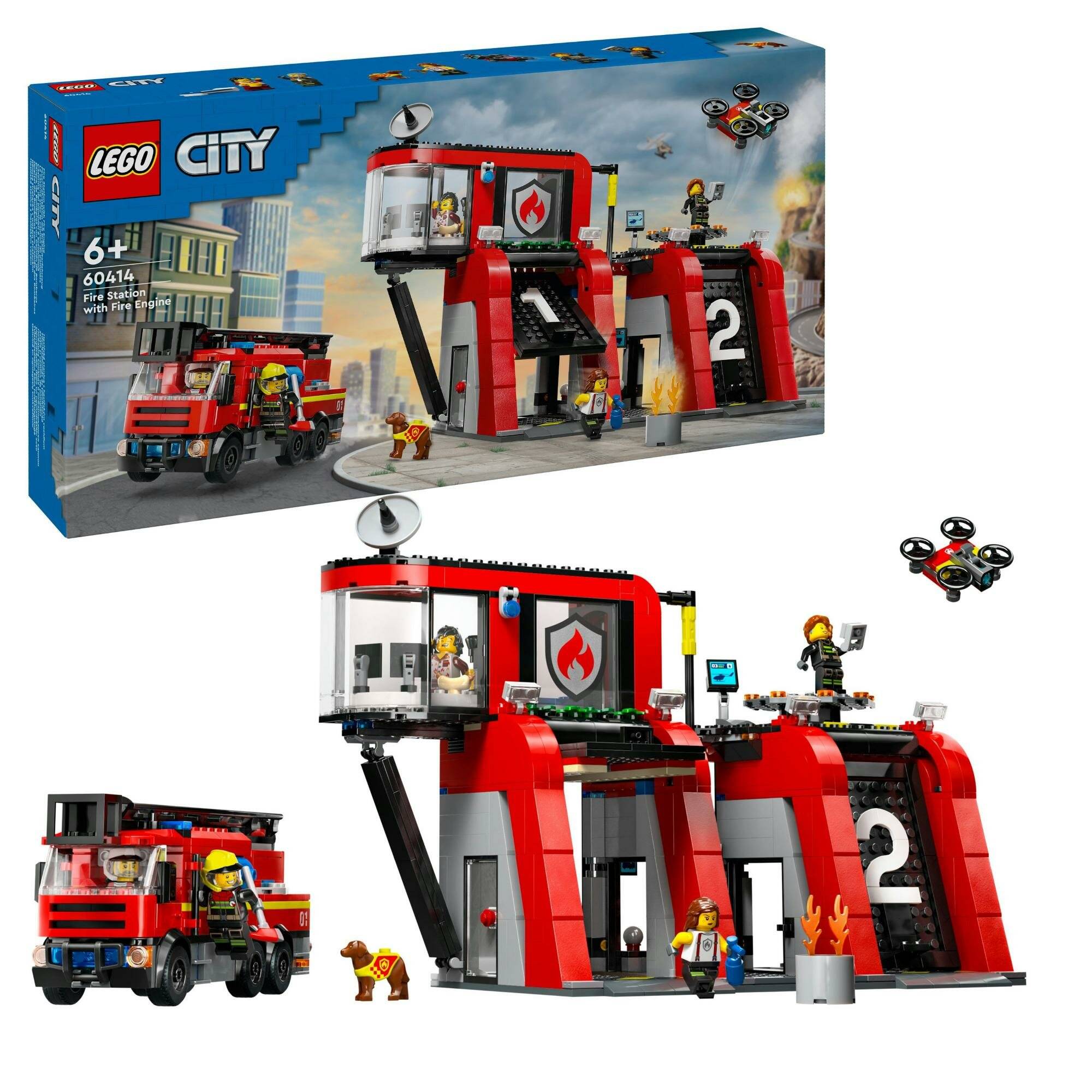 60414 City Feuerwehrstation mit Drehleiterfahrzeug