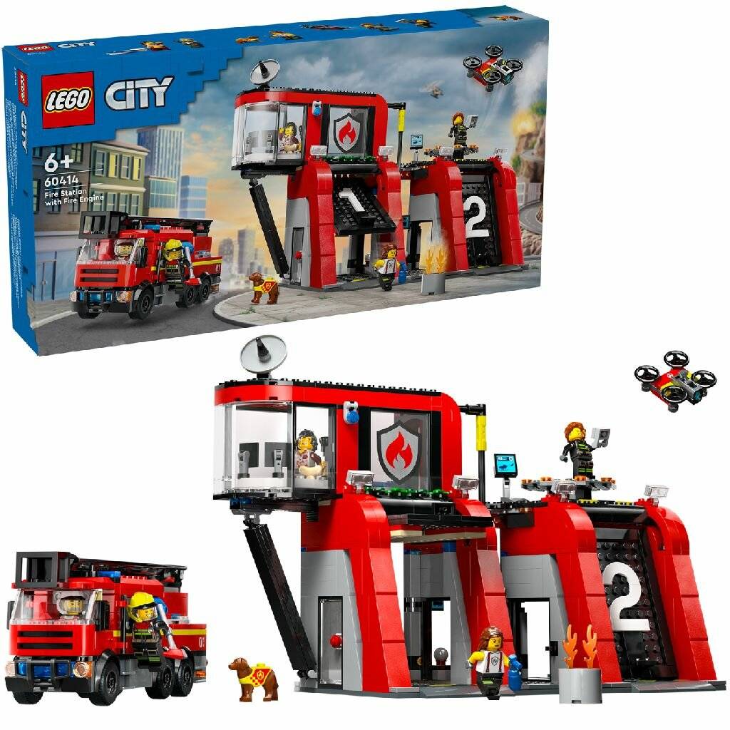 60414 City Feuerwehrstation mit Drehleiterfahrzeug