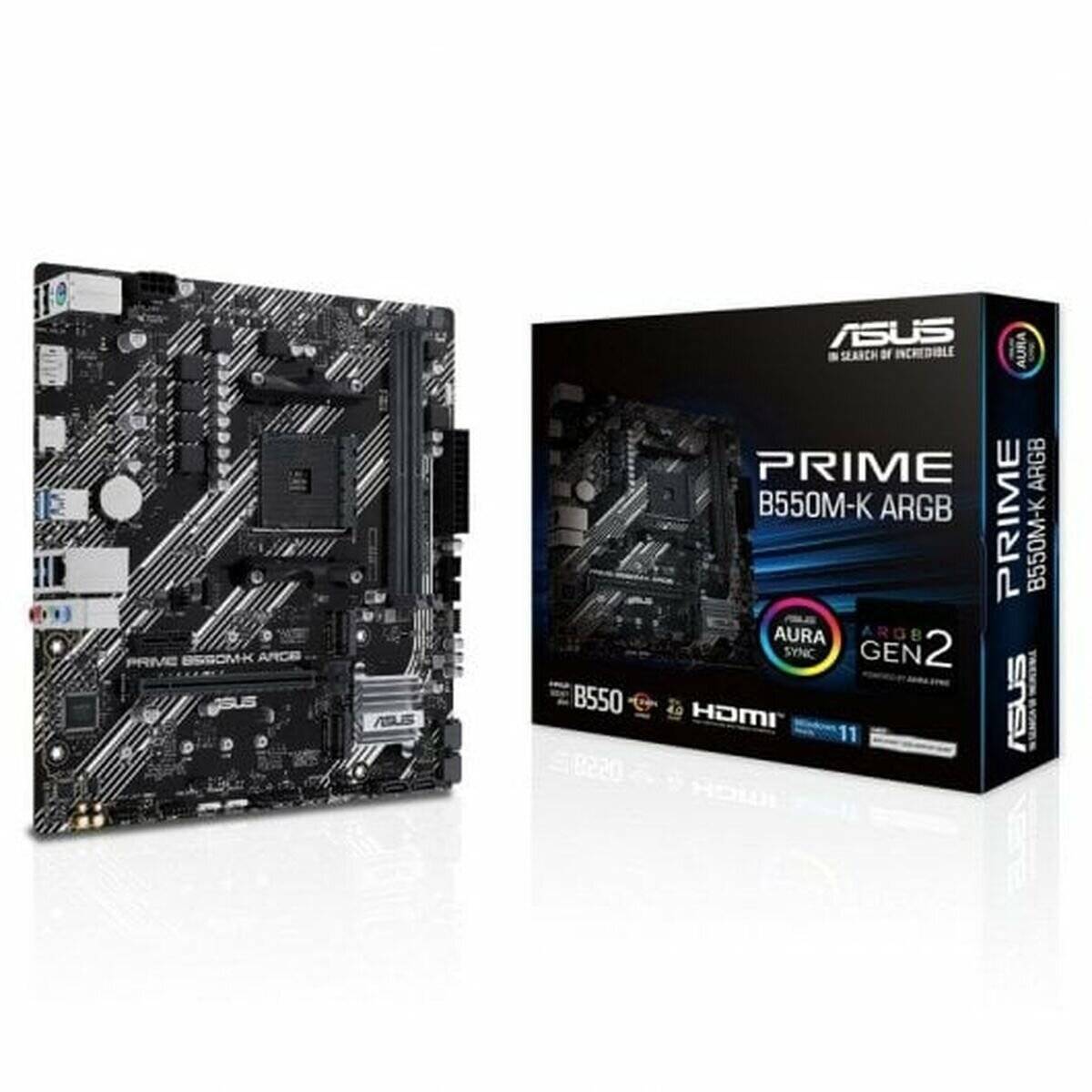 Asus ASUS Mainboard PRIME B550M-K B550MK ARGB micro ATX (90MB1GC0-M0EAY0) (90MB1GC0M0EAY0)