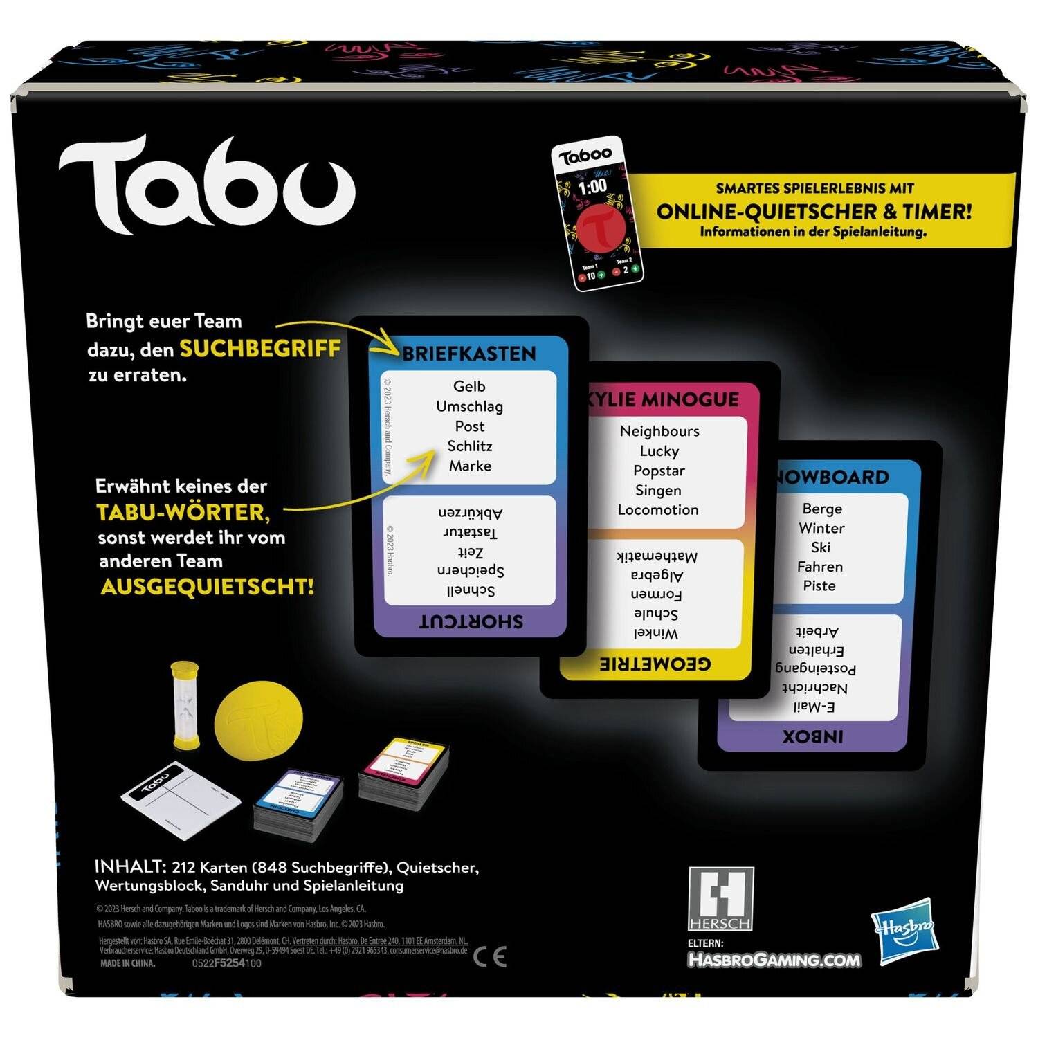 Hasbro Tabu, Partyspiel (neue Karten 2023)