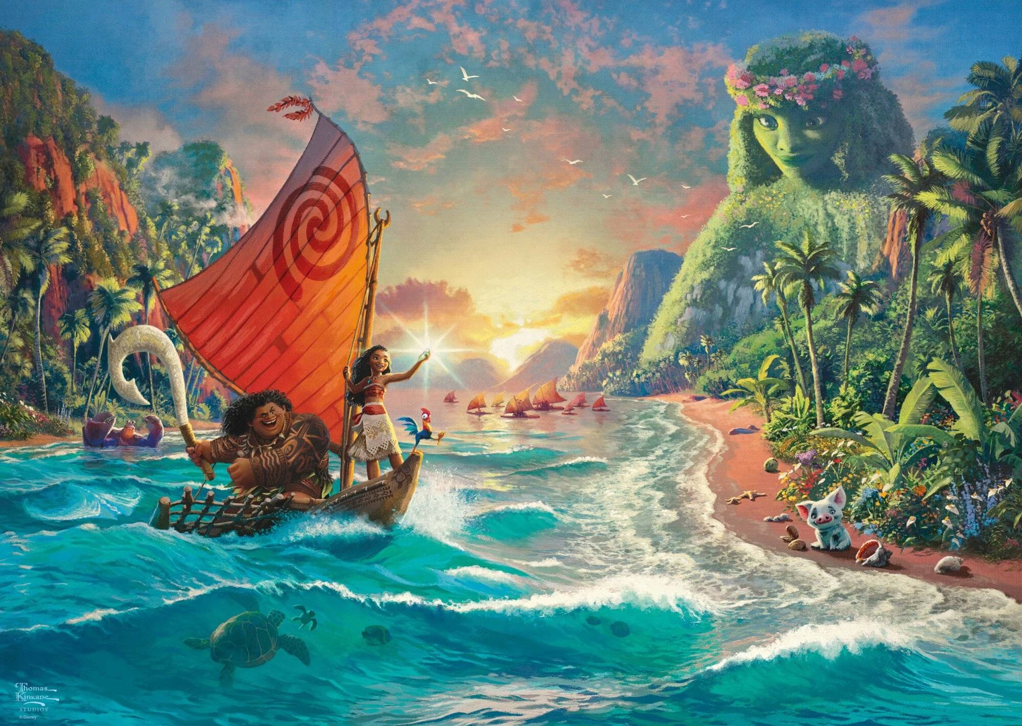 Schmidt Spiele Puzzle 1000 Teile Kinkade Disney Vaiana Mona