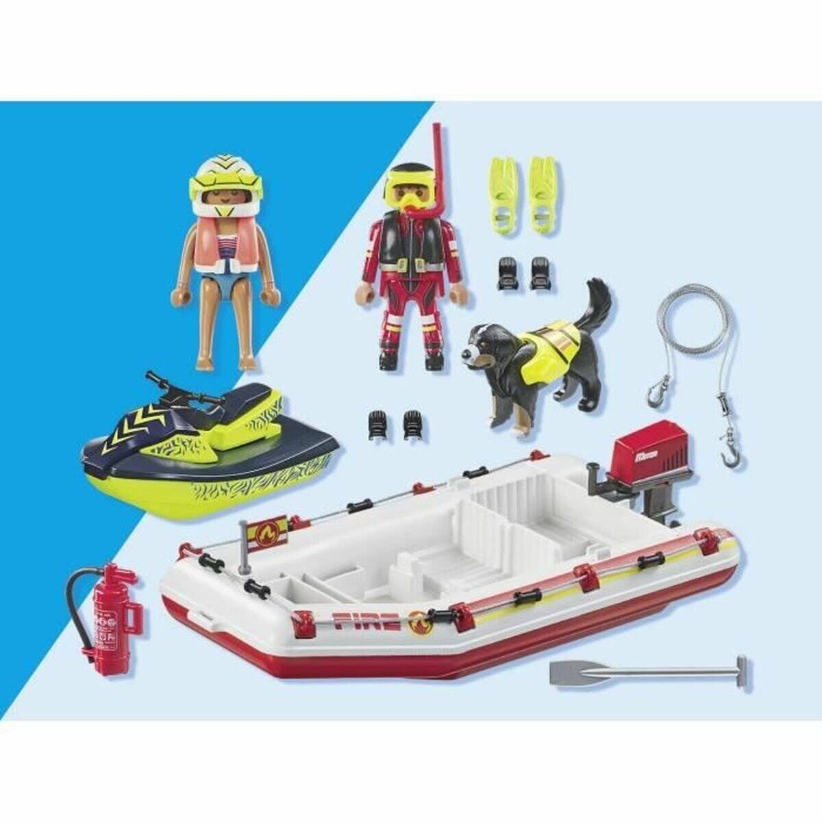 PLAYMOBIL 71464 Feuerwehrboot mit Aqua Scooter
