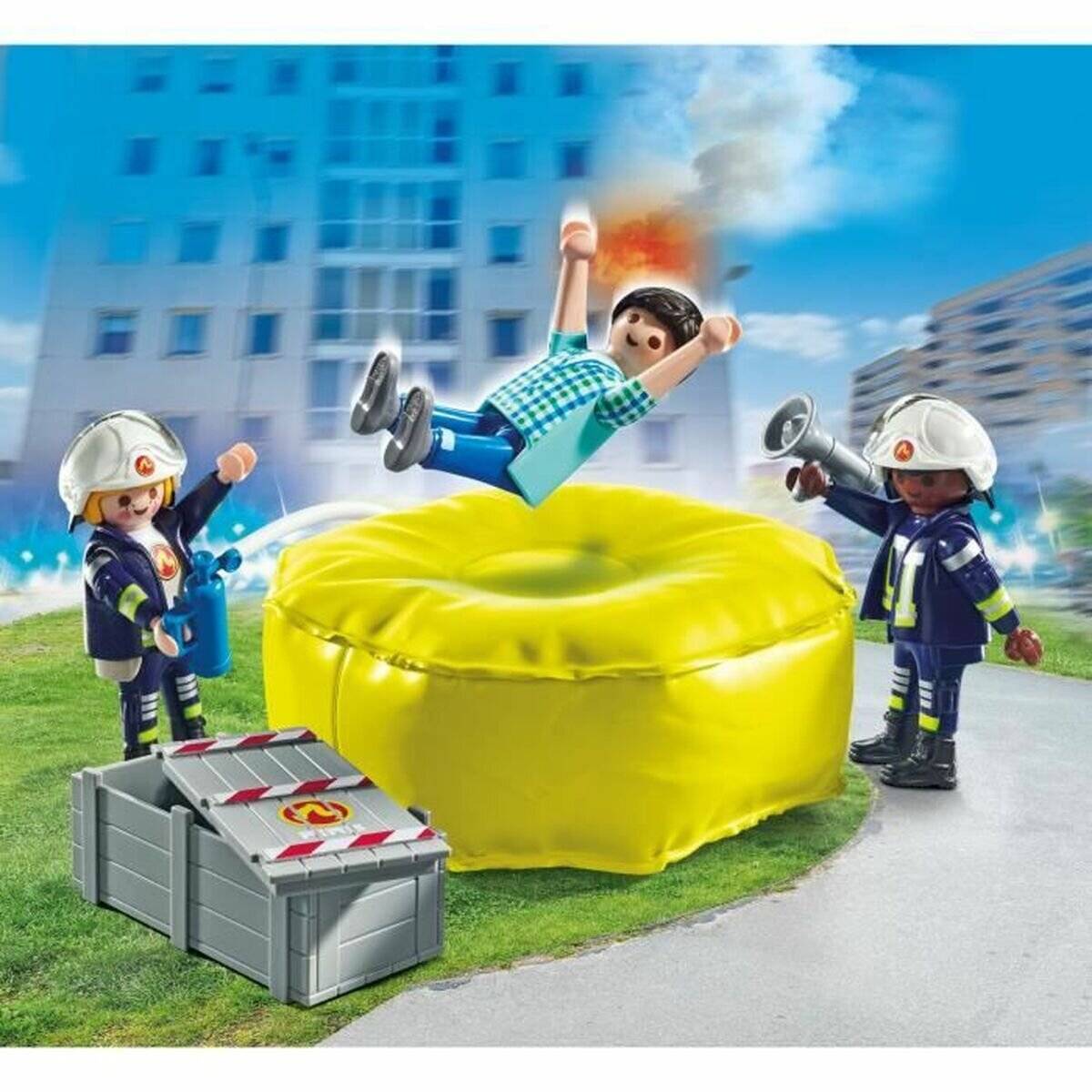 PLAYMOBIL 71465 Feuerwehrleute mit Luftkissen