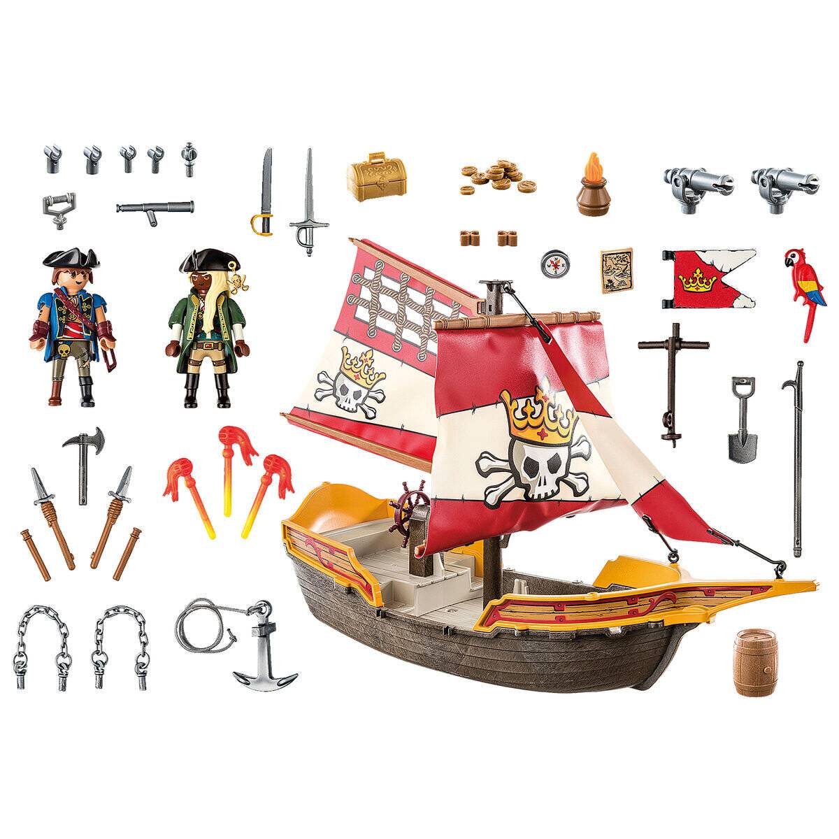 PLAYMOBIL 71418 Pirates Kleines Piratenschiff, Konstruktionsspielzeug