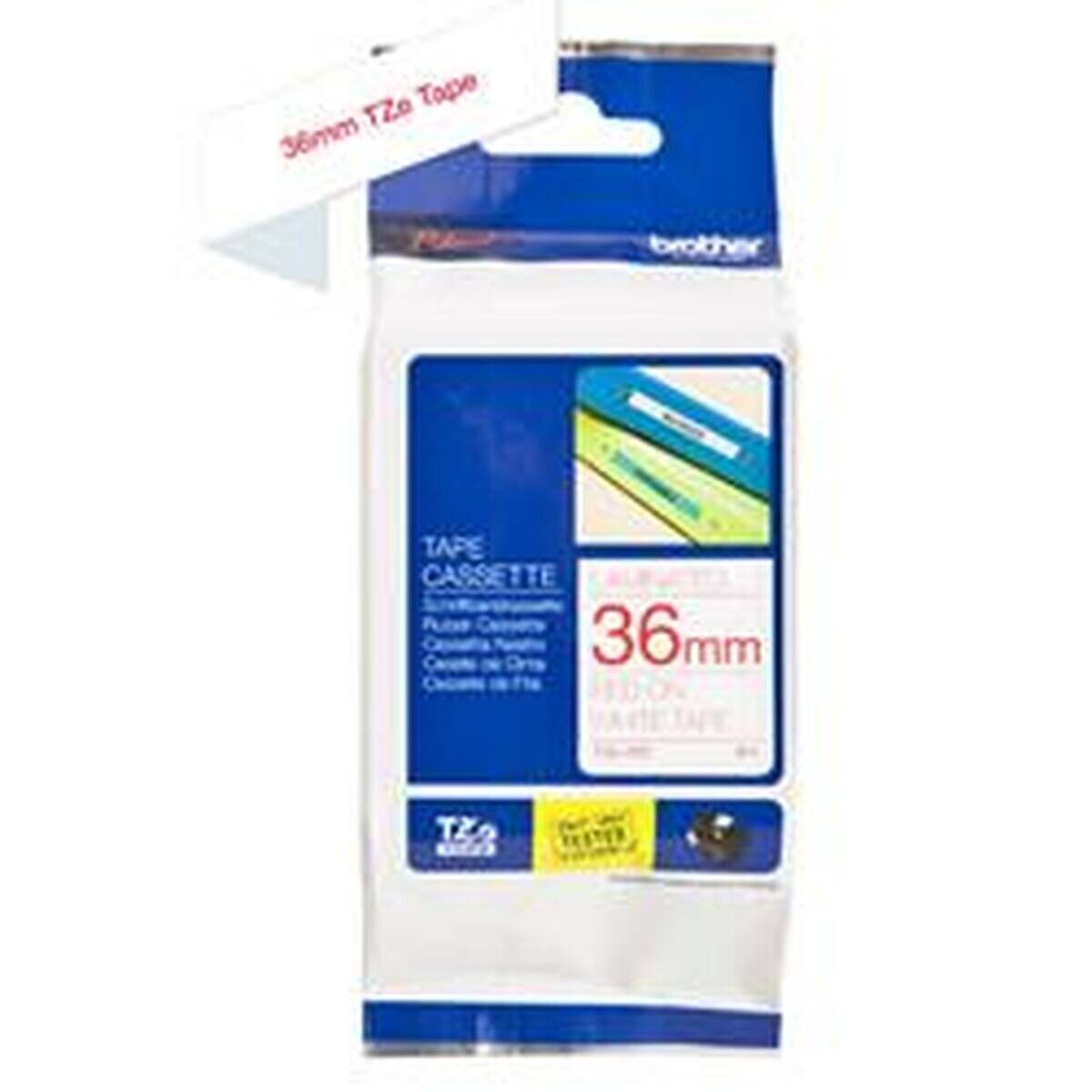 Brother P-touch Schriftband TZe-262 36mm x 8m rot/weiß laminiert selbstklebend